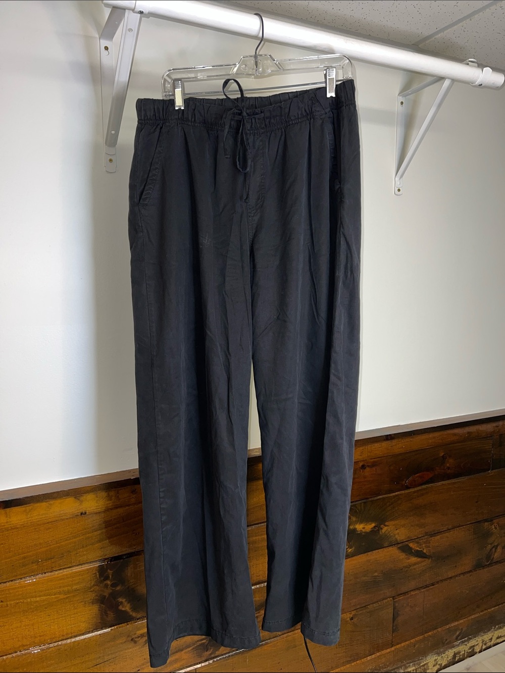 American Eagle Outfitters Black Drawstring Wide Leg Pants- M